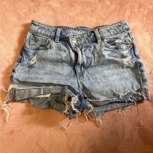 American Eagle Outfitters Light Blue Distressed Denim Shorts